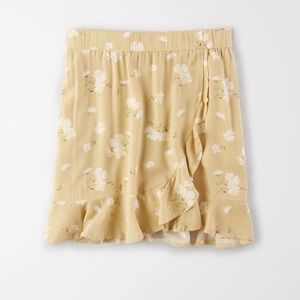 High Wasted Ruffled Wrap Mini Skirt